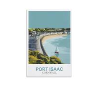 CLFMHNAS Poster de voyage vintage Port Isaac Cornouailles 40 x 60 cm