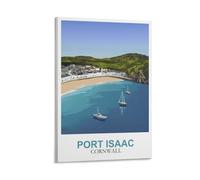 CLFMHNAS Poster de voyage vintage Port Isaac Cornouailles 50 x 75 cm