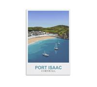 CLFMHNAS Poster de voyage vintage Port Isaac Cornouailles 60 x 90 cm