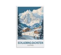 CLFMHNAS Schladming-dachstein Poster de voyage vintage Autriche 60 x 90 cm