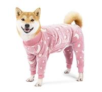 CLGrich Pyjama pour Chien, Flanelle Super Douce, Chaud, Vêtements d'hiver pour Chien, Extensible Et Respirant, pour Chiens Moyens Ou Grands par Temps Froid (M,Pink)