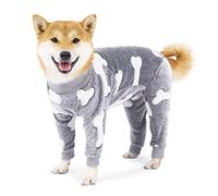 CLGrich Pyjama pour Chien, Flanelle Super Douce, Chaud, Vêtements d'hiver pour Chien, Extensible Et Respirant, pour Chiens Moyens Ou Grands par Temps Froid (XXL,Grey)