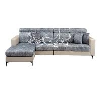 CLGTY Résistant Housse De Canapé Extensible, Antidérapant Faux Cuir Housse Assise Canapé Individual Housses De Coussin De Siège De Canapé Lavable pour Chat Chien-Gris Clair-Housse de méridienne