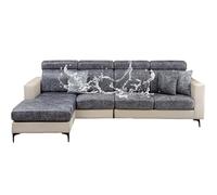 CLGTY Résistant Housse De Canapé Extensible, Antidérapant Faux Cuir Housse Assise Canapé Individual Housses De Coussin De Siège De Canapé Lavable pour Chat Chien-Gris foncé-Housse de méridienne