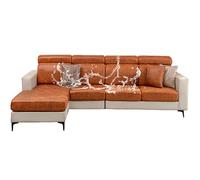 CLGTY Résistant Housse De Canapé Extensible, Antidérapant Faux Cuir Housse Assise Canapé Individual Housses De Coussin De Siège De Canapé Lavable pour Chat Chien-Orange-Housse de méridienne