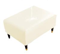 CLGTY Résistant Housse Ottoman, Rectangulaire Extensible Pourrait Housse De Pouf Ottoman Doux Housse Ottoman avec Bas élastique Housse De Protection Lavable-Beige-Medium