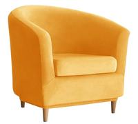 CLGTY Velours Housse De Fauteuil Cabriolet Chesterfield 2 Pièce, Extensible Housse De Fauteuil Cabriolet 1 Place Doux Amovible Housse De Fauteuil Club pour Maison Bar-Or-2 Pièce