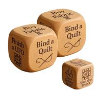 clhjinruoliu Dés de Quilter, dés en Bois Faits Main pour Prendre des décisions en Patchwork avec 6 Cadeaux Amusants pour Les quilteurs,2 PCS