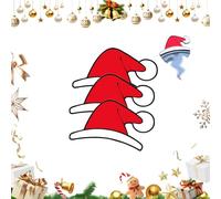 Clhjinruoliu Lot de 3 autocollants 3D en forme de chapeau de Noël pour voiture Tesla avant et arrière avec logo logo de Père Noël 3D pour emblème de voiture, autocollants de décoration automobile