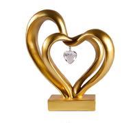 clhjinruoliu Sculpture de mains en forme de cœur - Décoration de chambre en cristal - Décoration de geste dorée pour chambre de couple, anniversaire de mariage, Saint-Valentin, Noël, cadeau unique