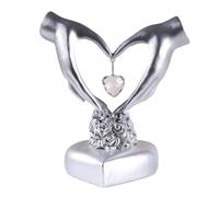 clhjinruoliu Sculpture de mains en forme de cœur - Décoration de chambre en cristal - Esthétique - Décoration geste dorée pour chambre de couple, anniversaire de mariage, Saint-Valentin, Noël, cadeau