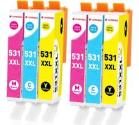 Cli-531 Lot De 6 Cartouches D'Encre Xxl Couleur Compatibles Avec Canon Cli-531Xxl Cli531 531 Xxl Pour Ts8750 Ts8751 Ts-8750 Ts-8751 (2 Cyan, 2 Magenta, 2 Jaunes)[ENC944393]