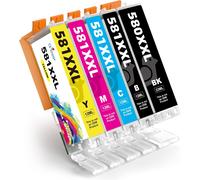 CLI-581 PGI-580 XXL Cartouches d'encre Remplacement Compatible pour Canon 581 580 XXL pour PIXMA TS8150 TS6150 TS8250 TS6151 TR8550 TR7550 TS8151 TS9150 (PGBK/Noir/Cyan/Magenta/Jaune,5-Pack)