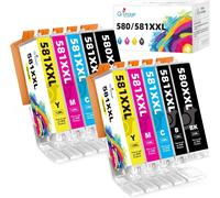 CLI-581 PGI-580 XXL Cartouches d'encre Remplacement Compatible pour Canon 581 580 XXL pour PIXMA TS8150 TS6150 TS8250 TS6151 TR8550 TR7550 TS8151 TS9150 (PGBK/Noir/Cyan/Magenta/Jaune,10-Pack)