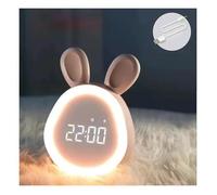 CLI - RADIO REVEIL - Mini réveil lapin dessin animé LED veilleuse, charge USB, dortoir, enfants - Rose