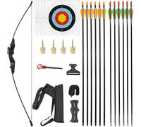 Clianle Ensemble Arc et flèches recurve pour Adultes, Arc Droit démontable pour droitier, 40 LB, pour la Pratique du tir à l'arc dans Les Cours et Les Sports de tir sur Cible en extérieur
