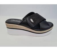 CliaWalk Chaussons Femme Compensées Et Fermeture Scratch, Trendy 37 - Ner (Noir)