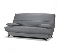 Clic clac 130x190 cm en tissu gris et matelas Bultex® 14 cm - HAROLD Meubletmoi