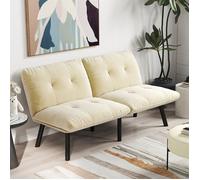 Clic Clac 2 Places Convertible Moderne Beige, BZ Convertible 2 Places avec Fonction Couchage, Canapé-lit Pas Cher pour Salon Chambre