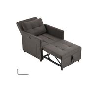 Fauteuil-lit - TECTAKE - Fauteuil-lit convertible 3-en-1 TOYAMA dossier réglable en 6 positions - Gris foncé