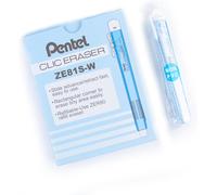 Clic Eraser Ze81 Stylo Gomme Rectangulaire Rechargeable, Corps Bleu Ciel Transparent, Lot De 12[Z666]