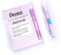 Clic Eraser Ze81 Stylo Gomme Rectangulaire Rechargeable, Corps Violet Transparent, Lot De 12[Z584]