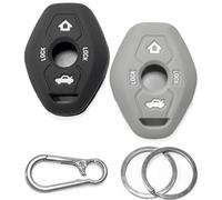 Click&Fit Lot de 2 Coques de clé de Voiture en Silicone compatibles avec BMW Série 3, Série 5-7, X5, Z4, X3, Z3, M3, M5, M6, E83, Z8 1997-2010, 3B - Noir et Gris