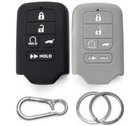 Click&Fit Lot de 2 Coques de clé de Voiture en Silicone compatibles avec Honda Civic 2015-2020, CR-V 15-22, HR-V Accord Pilot, 5B - Coque de Protection antidérapante - Noir et Gris
