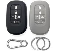Click&Fit Lot de 2 Coques de clé de Voiture en Silicone compatibles avec Honda CR-V Civic HR-V Accord Pilot 2022-2024, 5B - Coque de Protection antidérapante - Noir et Gris