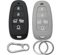 Click&Fit Lot de 2 Coques de e Voiture en Silicone compatibles avec Hyundai 2021-2024 Tucson, Santa Fe, Palisade, Sonata, IONIQ 5, Santa Cruz, Nexo - Protection en Caoutchouc à 5 Boutons,