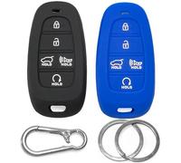 Click&Fit Lot de 2 Coques de e Voiture en Silicone compatibles avec Hyundai 2021-2024 Tucson, Santa Fe, Palisade, Sonata, IONIQ 5, Santa Cruz, Nexo - Protection en Caoutchouc à 5 Boutons,