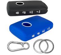 Click&Fit Lot de 2 Coques de clé de Voiture en Silicone compatibles avec Mazda CX-5 CX-30, Mazda 3 6 MX-5 CX-50 CX-9 CX-7 2019-2024, 4B - Protection antidérapante pour clé de Voiture - Noir et Bleu