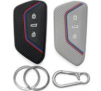 Click&Fit Lot de 2 Coques de e Voiture en Silicone Noir et Gris, Gris, Medium