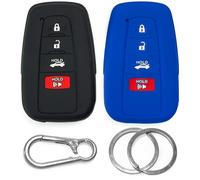 Click&Fit Lot de 2 Coques en Silicone pour clé télécommande de Voiture compatibles avec Toyota Camry Corolla RAV4 C-HR Prius GT86 Highlander Avalon 4Runner 16-24, 4B - Coque de Protection