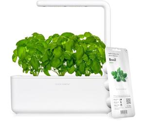 Click & Grow Smart Garden, Potager Intérieur Connecté Avec 3 Capsules Prêtes à Pousser (Basilic), Éclairage et Arrosage Automatiques, Plus Facile que la Culture Hydroponique