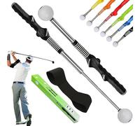 Click Stick Golf Trainer, Gloryboom Telescopic Club, Retractable Golf Swing Training Aid, Portable Grip Trainer Click Feedback with Training Wrist Guard, for Right & Left-Handed Golfers (Left/Black)