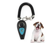 Clicker d'obéissance en PET - Double usage - Sifflet et entraîneur de son - Outil de renforcement positif léger - Aide au comportement avec sangle de poignet - Aide au rappel sûre pour chiots