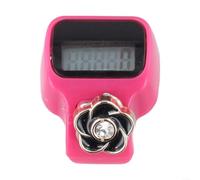 Clicker électronique TFor pour compter les tours en tricot, crochet, suivi de présence des invités et score sportif sur le bout des doigts (rose rouge)