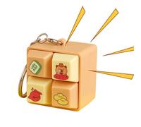 Clicker Fidget Toy, Four-Square Grid Keyboard Key Chain, 1.69x1.69x1.57 inches Cat Button Gentle Grip, Funny with Easy Use, Backpack Helper with Balanced Form, Home Accessories for Girls Boys Luggage