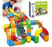 Clickrail Electric Train Set,Track Fusion Toy,Magic Cube Track Building Toys with Gravity-Defying Motorized Train,DIY 3D Embedded Flexible Race,Educational for Boys & Girls Ages 3-8 (123)