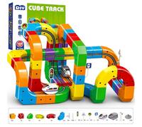 Clickrail - Kit de train électrique avec circuit flexible - Kit de construction de rail créatif avec train rechargeable par USB - Jouet éducatif pour enfants et familles - 123 pièces