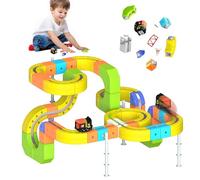 Clickrail - Kit de train électrique flexible - 51/81/118 pièces - Bloc de rail magique avec défying de la gravité - Disposition 3D - Blocs magnétiques et traction motorisée - Cadeaux jouets pour