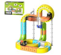 Clickrail Kit de train électrique flexible, blocs de construction de rail magiques avec mises en page 3D qui résistent à la gravité, blocs magnétiques et train motorisé, cadeaux de jouets pour enfants