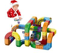 Clickrail Kit de Train électrique Magique au dé, Bloc de Rail Magique, Train de Voiture magnétique, Kits de Trains, kit de Trains, magnétique, pour Enfants, Disposition 3D Anti-gravité (118 pièce)