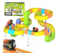 Clickrail Kit de Train électrique Magique - Kit de Train magnétique de Voiture - Kit de Trains magnétiques pour Enfants - Bloc de Rail Magique - Dispositions 3D résistantes à la gravité (167 pièces)