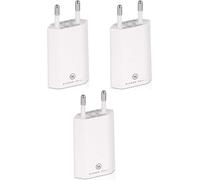 CLICKSELL-3X Pro Series Power Adapter Adaptateur Usb Compatible Avec Apple Iphone, Samsung Galaxy/Chargeur De Téléphone Portable, Smartphone Power Plug (1A, 5V) Blanc