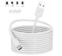 CLICKSELL-5M Câble De Charge Usb Vers Micro Usb Pour Xiaomi Camera 2K/Pro, Câbles D'Extension D'Alimentation De Caméra De Sécurité Pour Xiaomi Mi/Yi/Cloud Camera,Wyze/Nest/Arlo Q/Furbo Dog Cam,Blanch