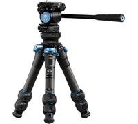 CLICKSELL-Am-223L+At-10 Mini Trépied De Voyage En Fibre De Carbone Avec Base De Nivellement, Tête Fluide Panoramique At10, Trépied Pour Appareil Photo De Bureau, Hauteur Pliée 30 Cm, Charge Maximale