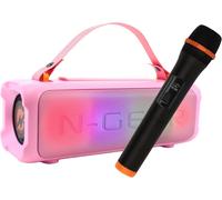 CLICKSELL-Blazooka 703 Rose-Portable, Enceinte Bluetooth Puissante-Microphone Sans Fil Et Lumière Disco Inclus-Boîte À Musique De 100 Watts Et 5 Heures De Temps De Jeu.