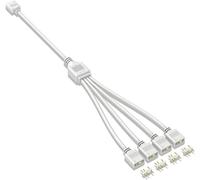 CLICKSELL-Câble D'Extension 5V 3 Broches Pour Carte Mère D'Ordinateur 1 Point 4 Hub Cable Connection Extension Argb Splitter, Blanc